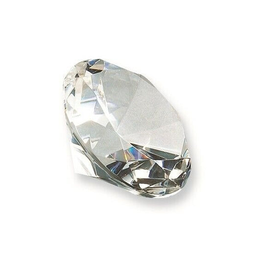 Crystal Clear Round Gem Paperweight Home & Office Decor 3.5"x4"x2.75" Elegant Gift
