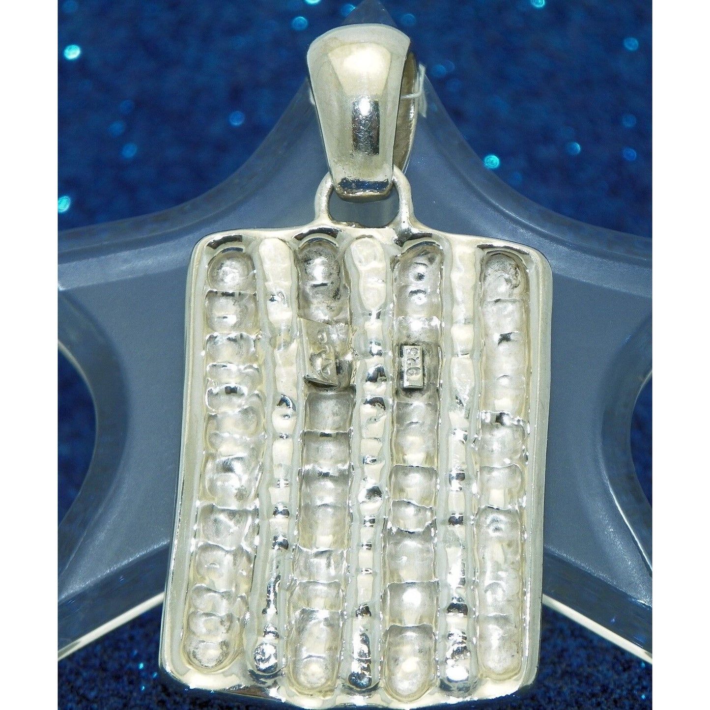 Sterling Silver Pendant Created Pearls .925 14.4g