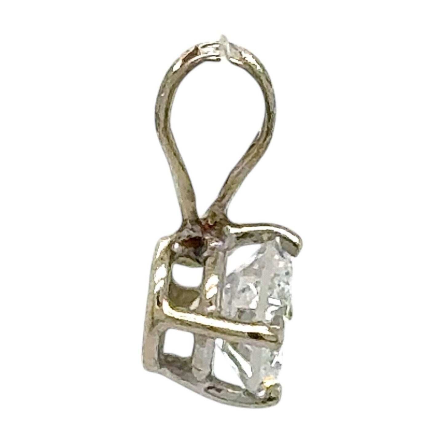 3/8ct Diamond Solitaire 14k White Gold Pendant 0.3g