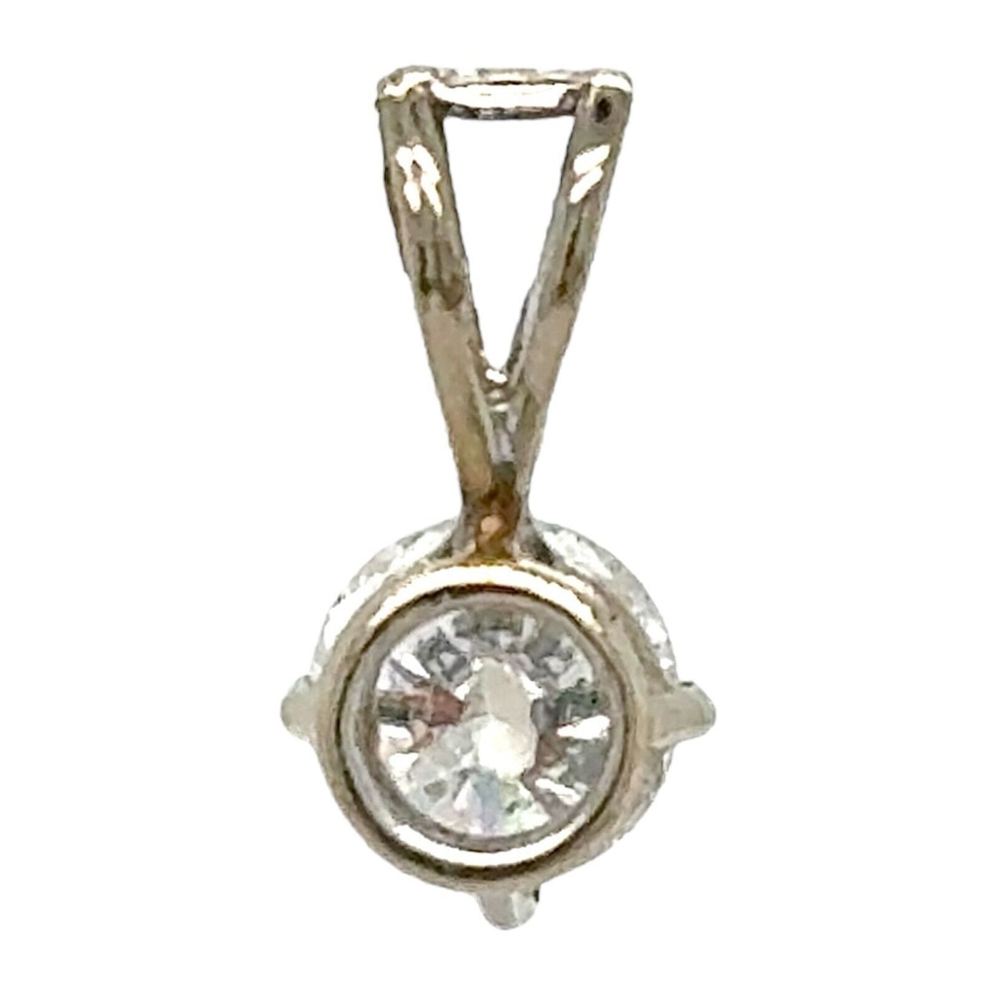 3/8ct Diamond Solitaire 14k White Gold Pendant 0.3g