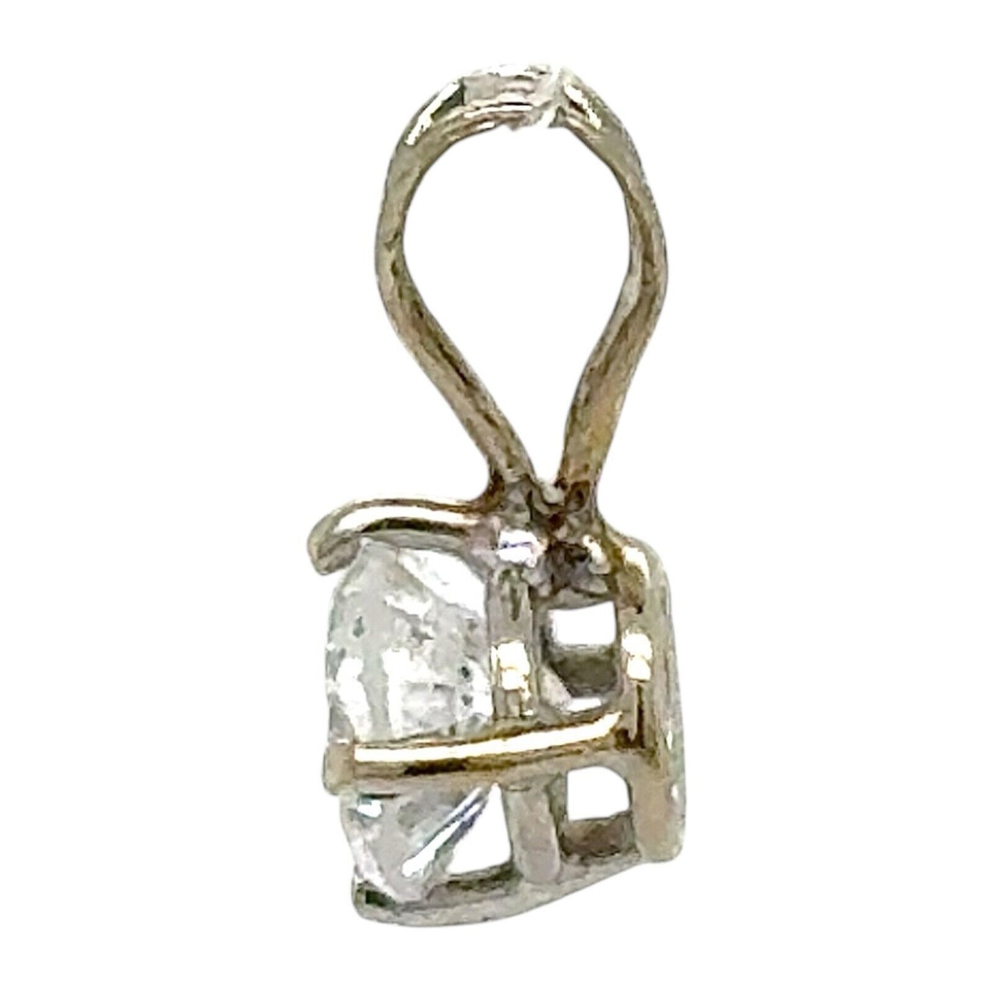 3/8ct Diamond Solitaire 14k White Gold Pendant 0.3g