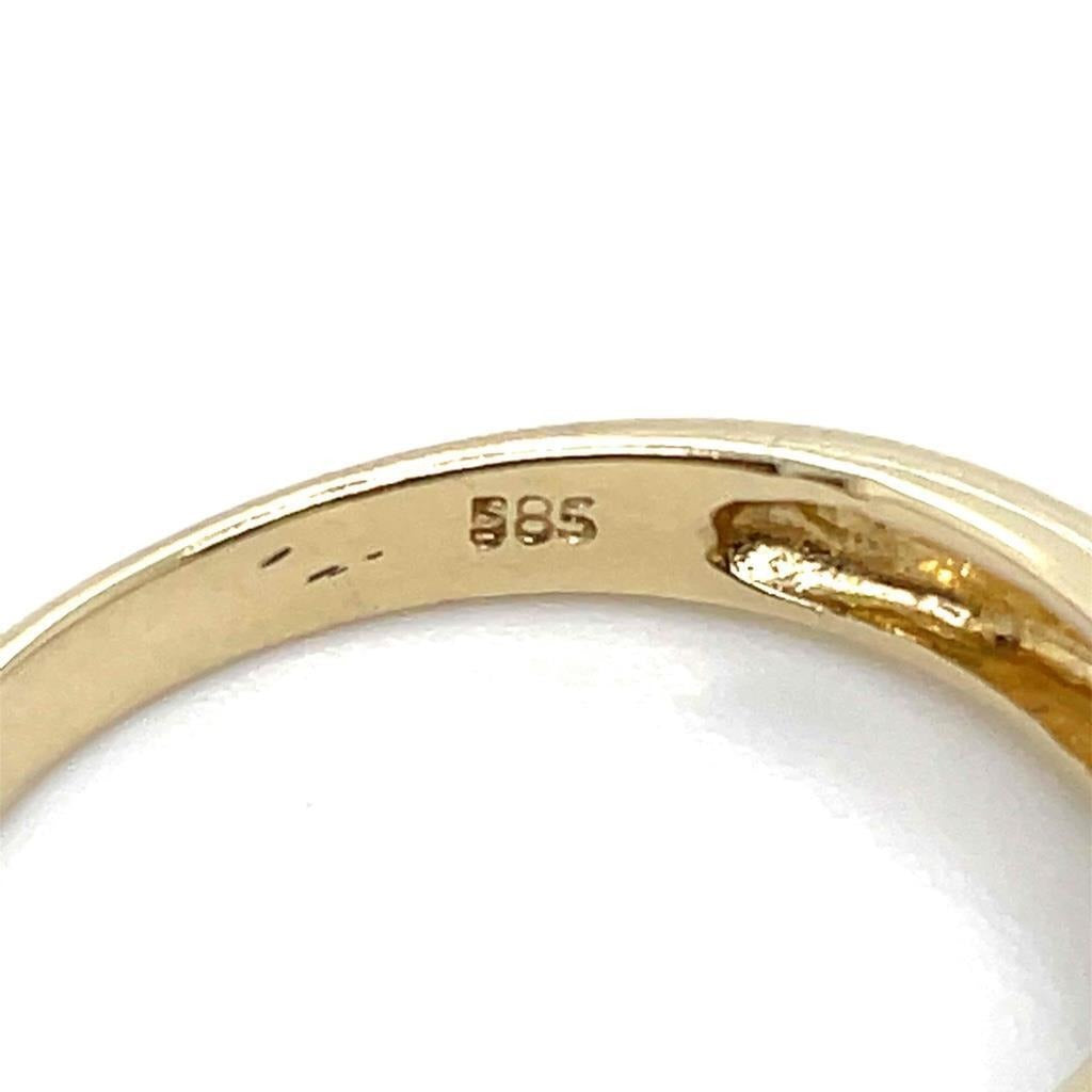 14K Yellow Gold Pearl Solitaire & Diamond Ring 3.7g Size 6 - 7.45mm Pearl & 1/10ct