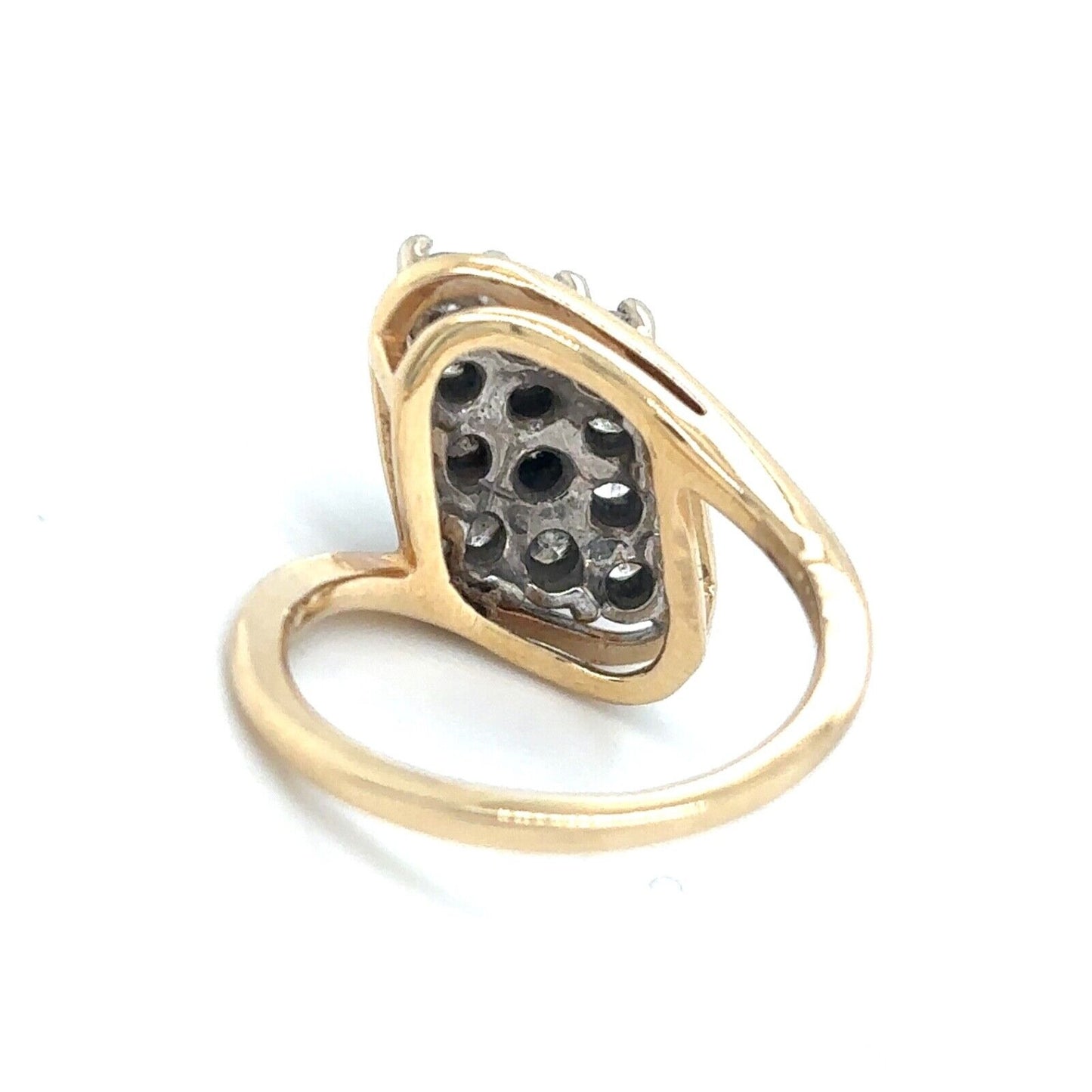 14k Yellow Gold 1 ctw Diamond Cluster Size 3.75 Ring 3.8g