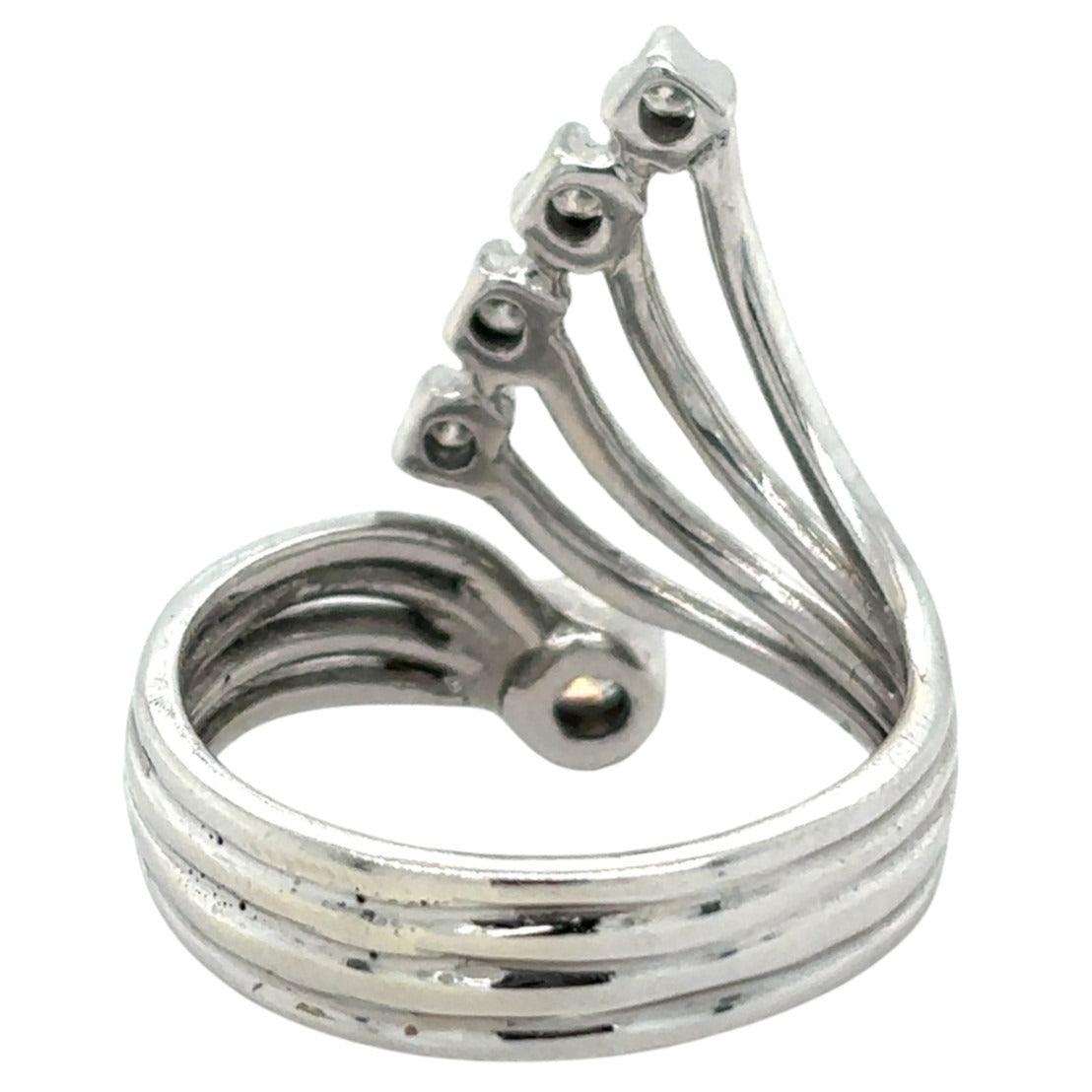 14k White Gold Moissanite Size 8 Cocktail Ring 6.4g