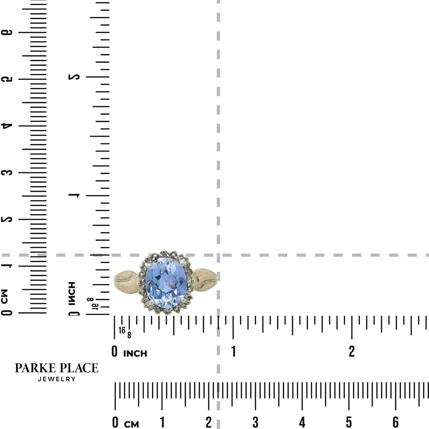 Sapphire Solitaire & Diamonds 10K White Gold Ring 3.5g Size 10.5