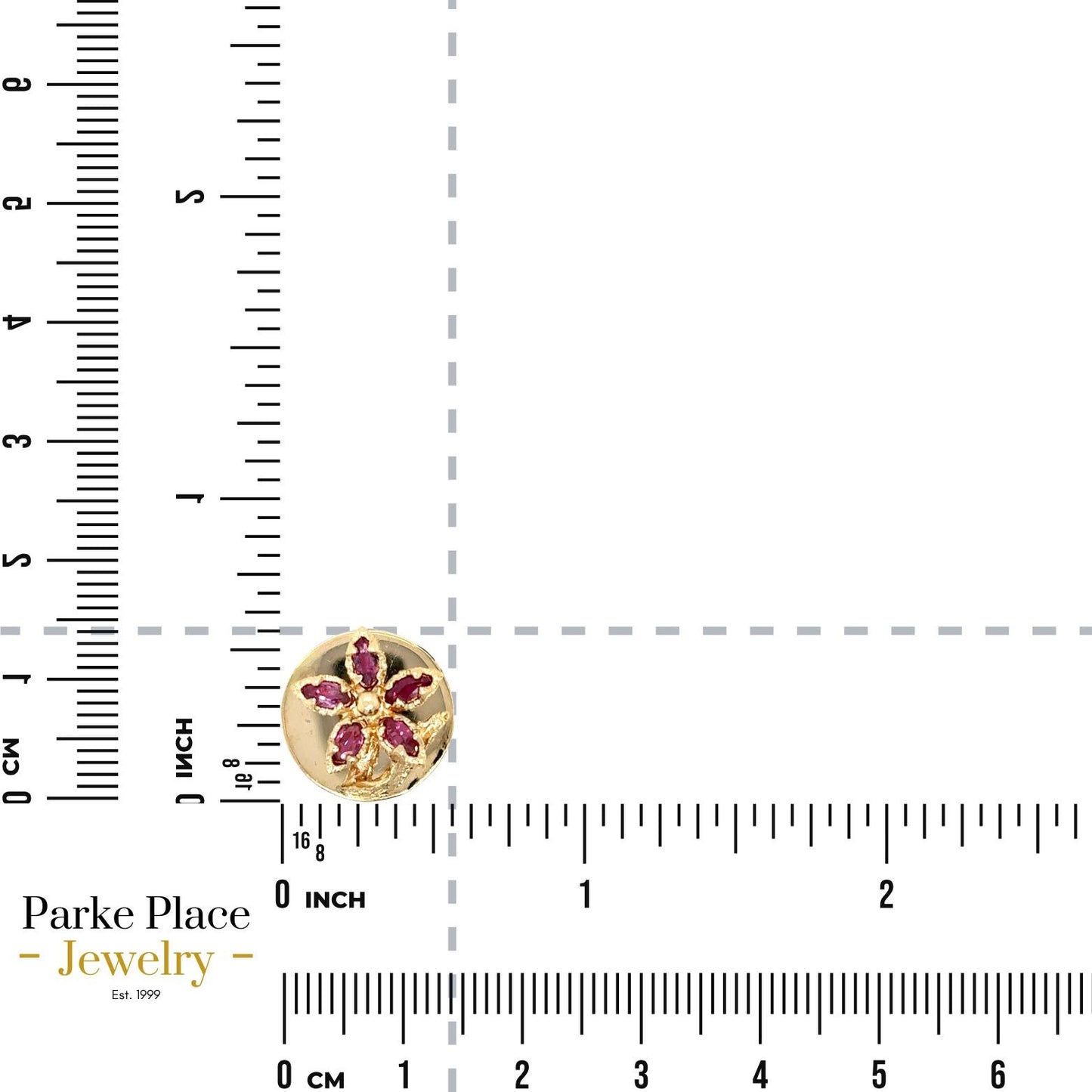10k Yellow Gold Pink Ruby Flower Round Bracelet Slide 7.2g