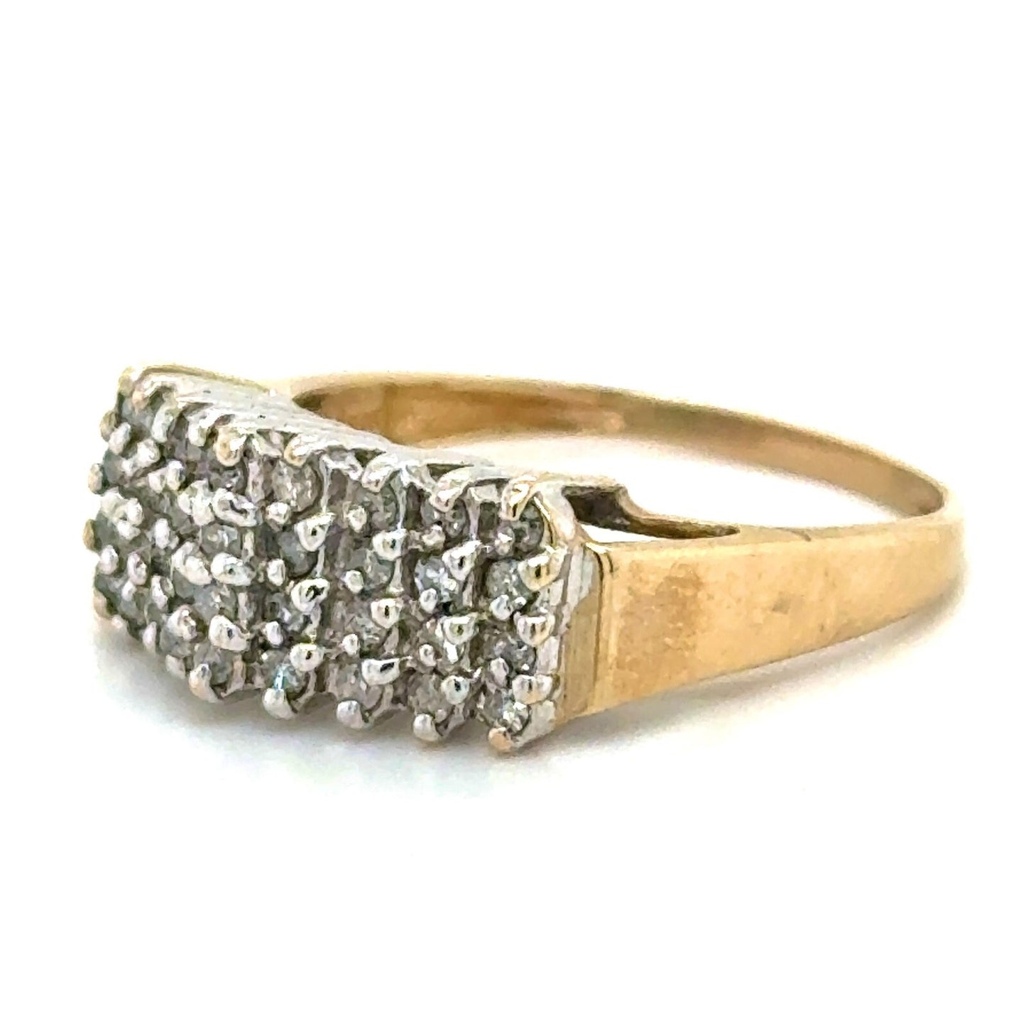 1ctw Diamond Band 10k Yellow Gold Ring 3.7g Size 9