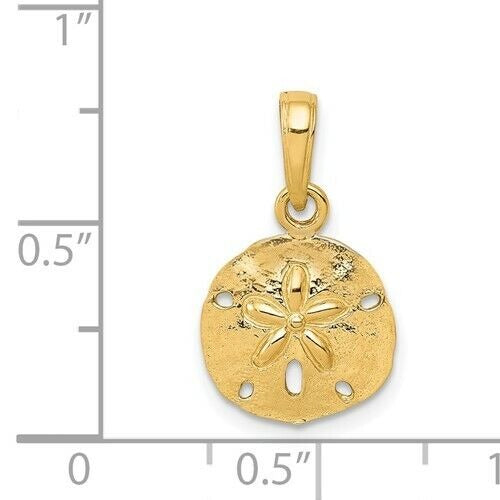 14K Yellow Gold Polished Sand Dollar Pendant