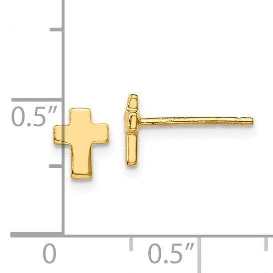Leslie's 10K Yellow Gold Polished Cross Post Earrings