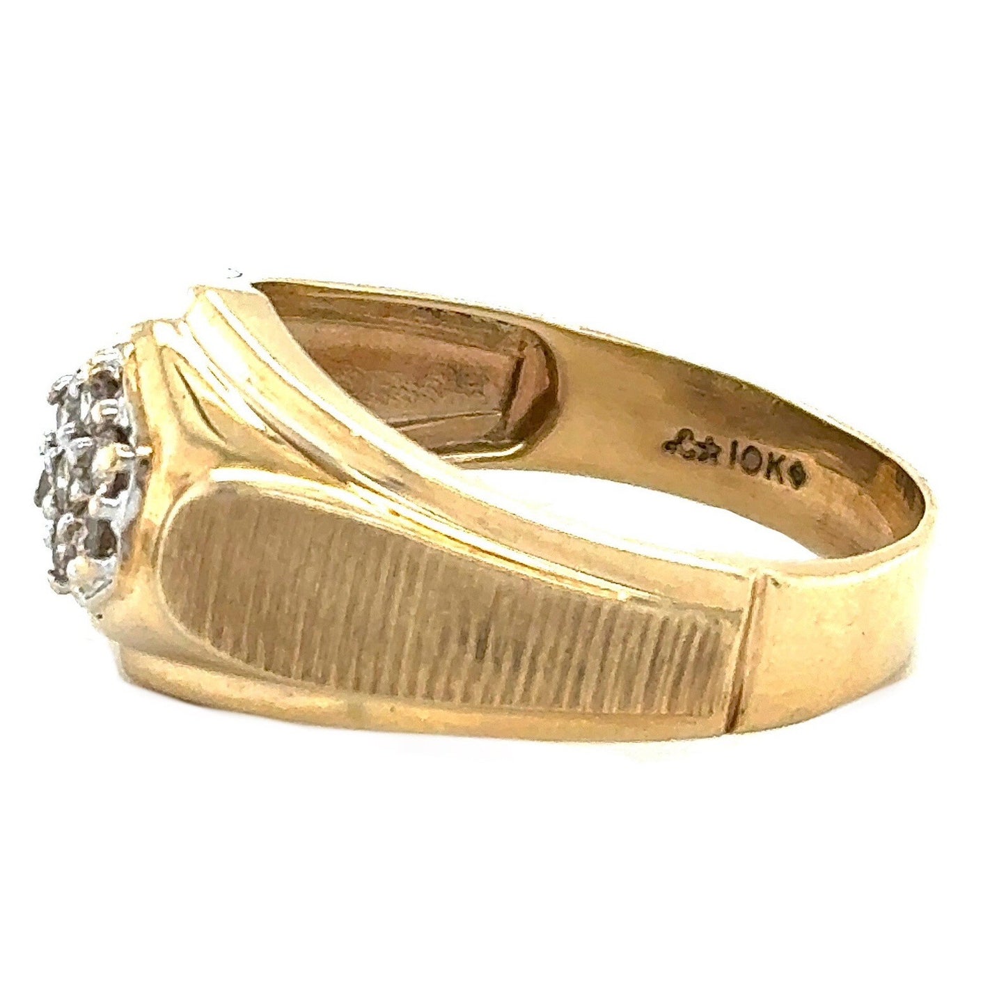 1/10ct Men’s Champagne Diamond 10k Yellow Gold Ring 4.2g Size 12