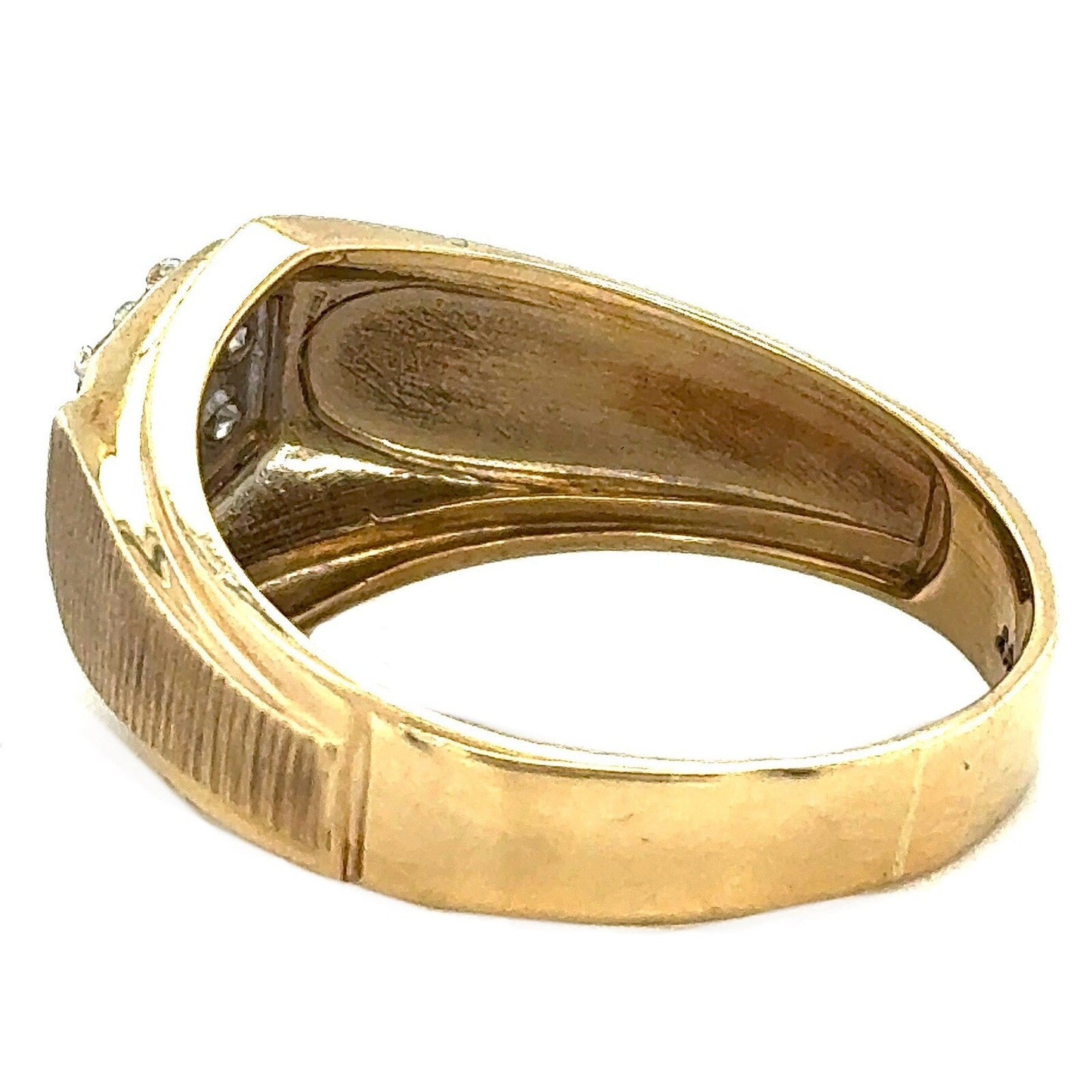 1/10ct Men’s Champagne Diamond 10k Yellow Gold Ring 4.2g Size 12