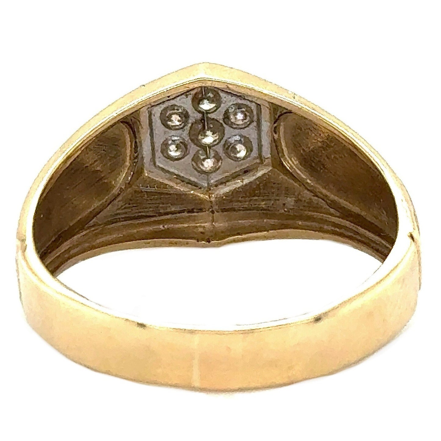 1/10ct Men’s Champagne Diamond 10k Yellow Gold Ring 4.2g Size 12