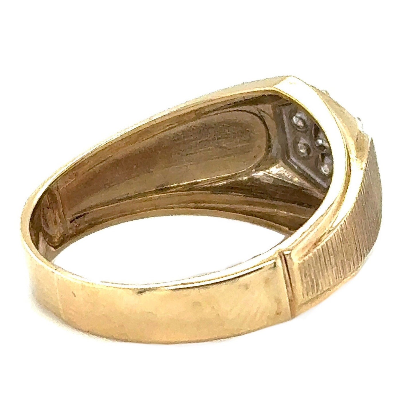 1/10ct Men’s Champagne Diamond 10k Yellow Gold Ring 4.2g Size 12