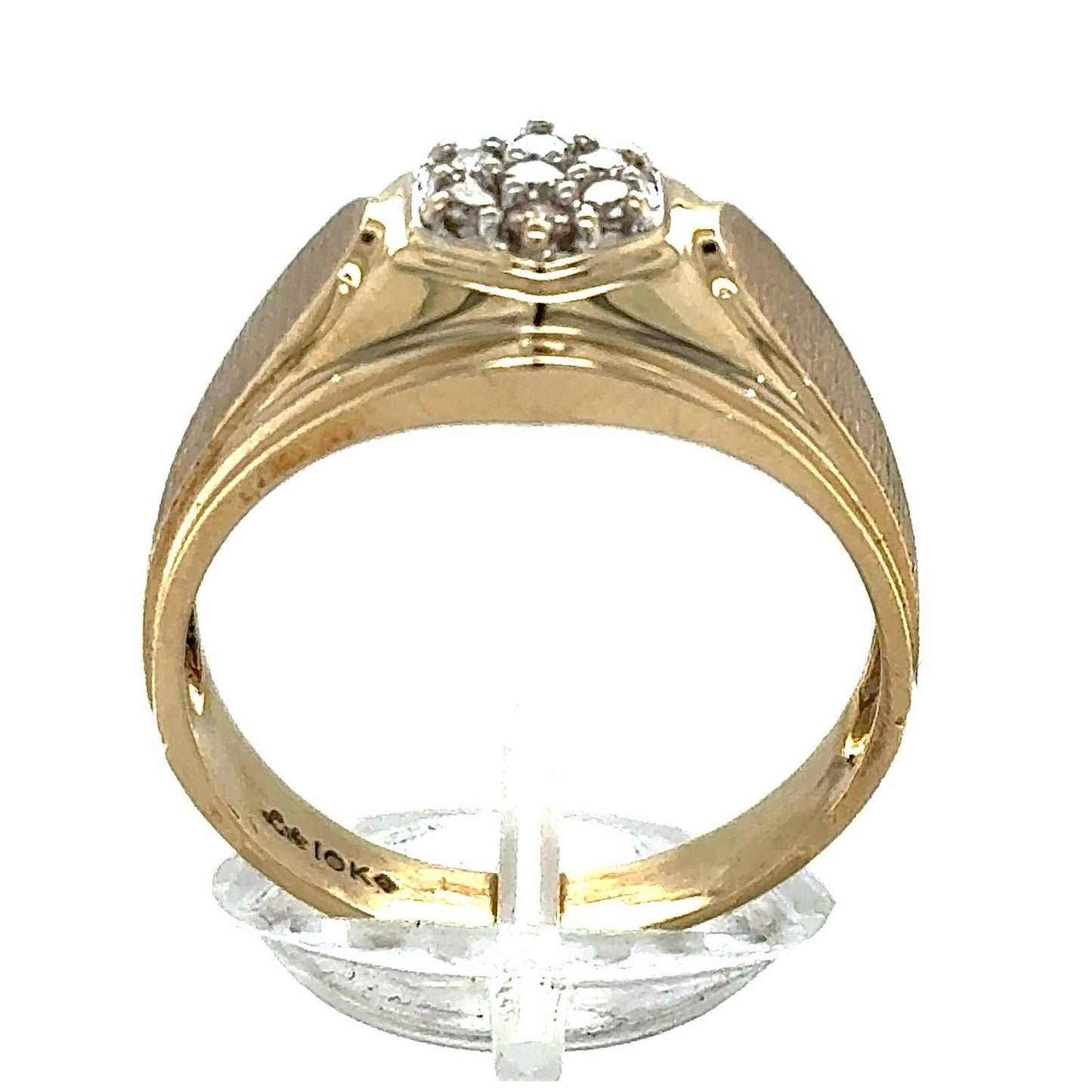 1/10ct Men’s Champagne Diamond 10k Yellow Gold Ring 4.2g Size 12