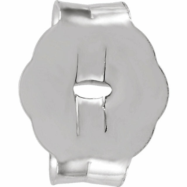 14K White Gold Push/On-Screw-Off Earring Back With 3.7 mm Pad (Individual)