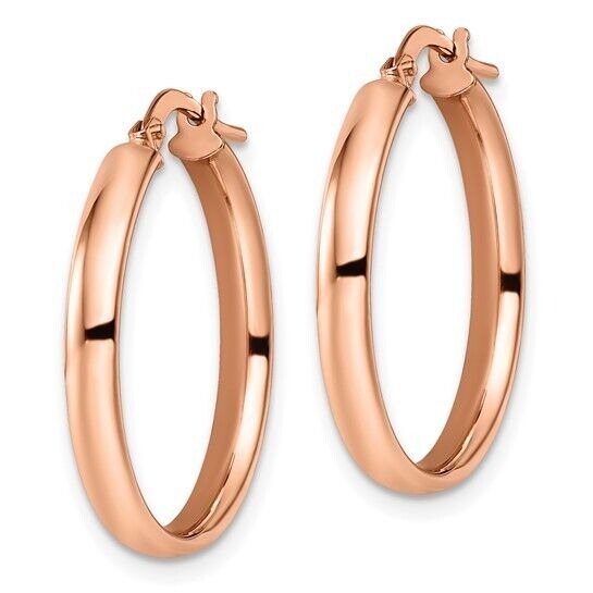 Leslies 10K Rose Gold Polished Hoop Earrings 23.5mm