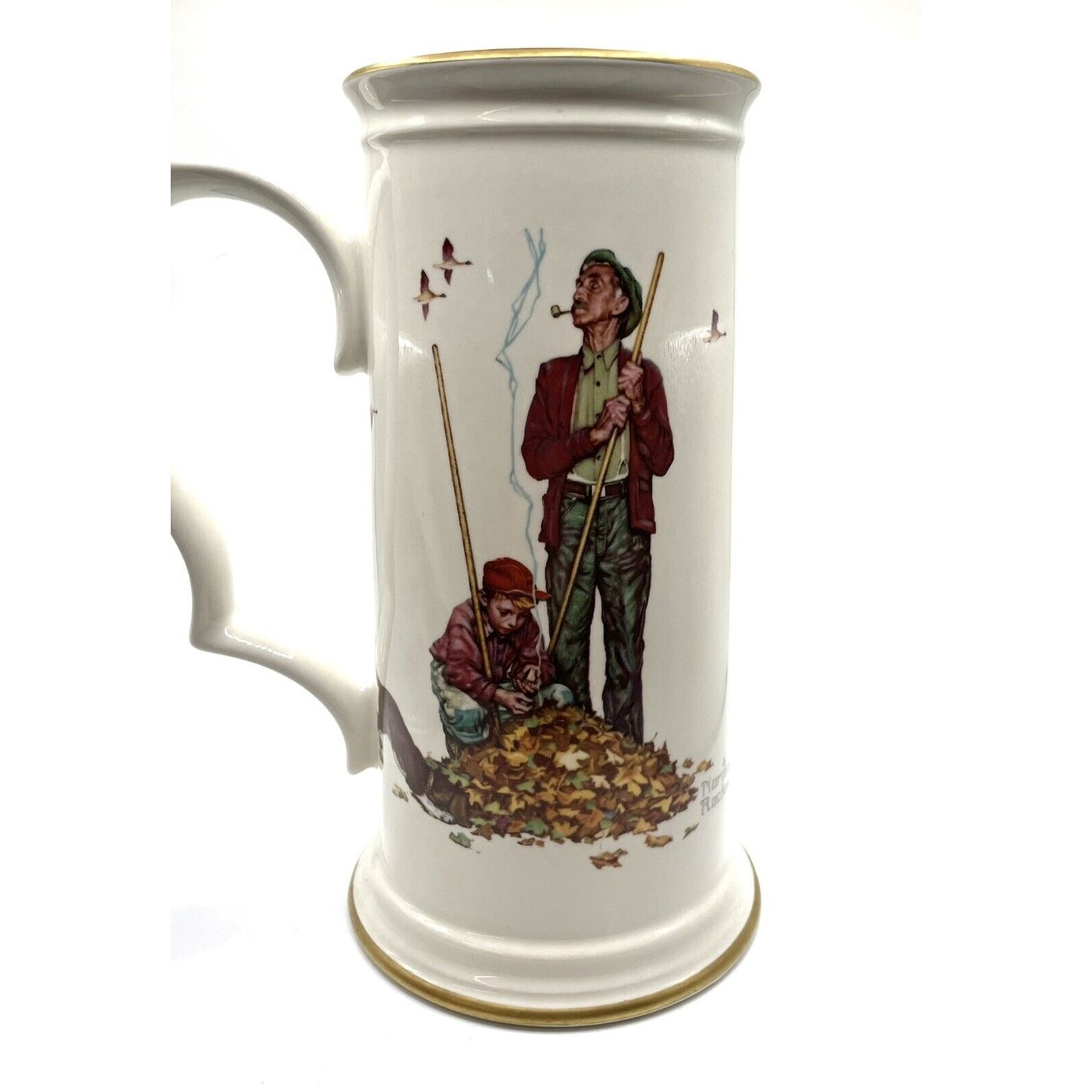 Vintage Norman Rockwell "Fall Pensive Pals" Stein Mug Gorham