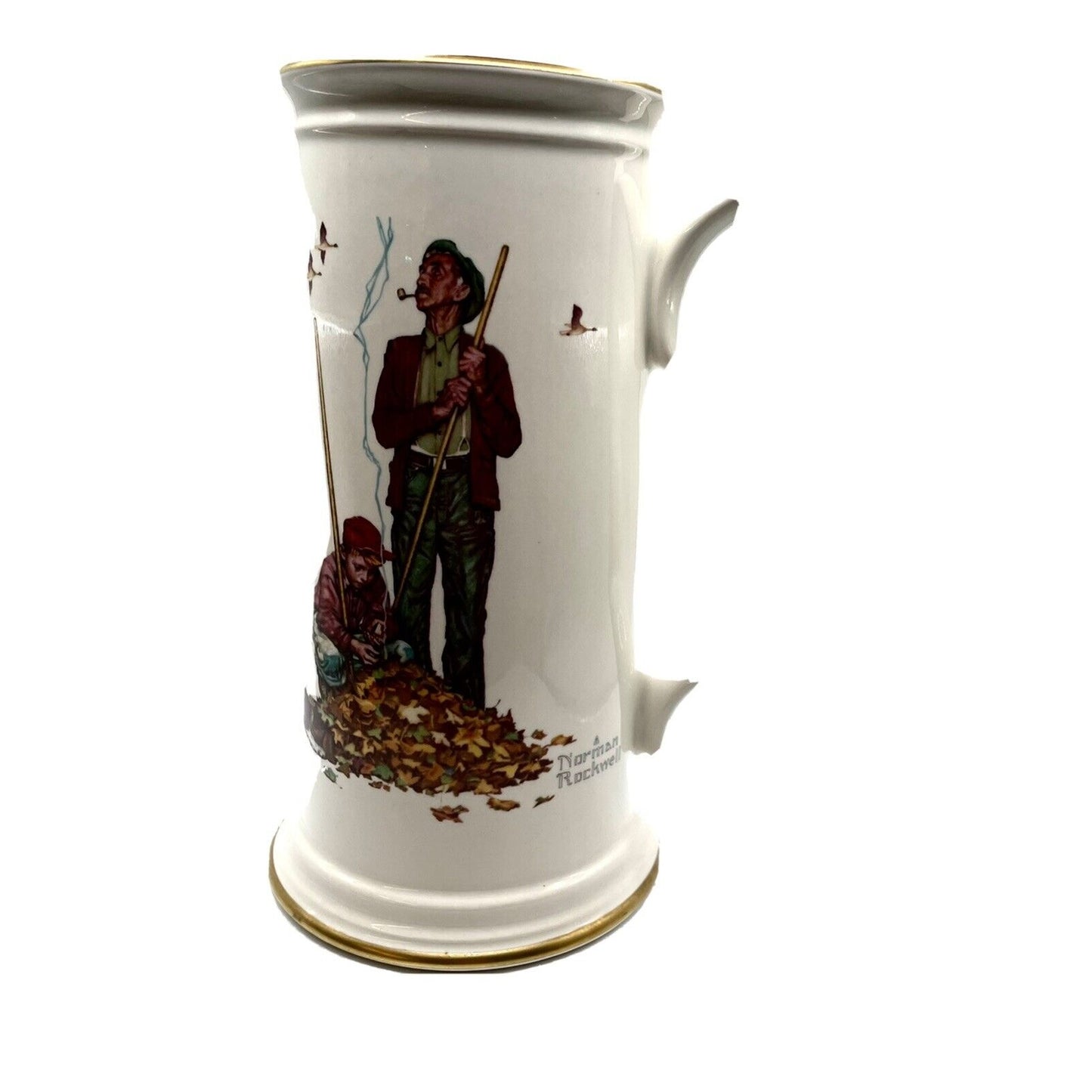 Vintage Norman Rockwell "Fall Pensive Pals" Stein Mug Gorham