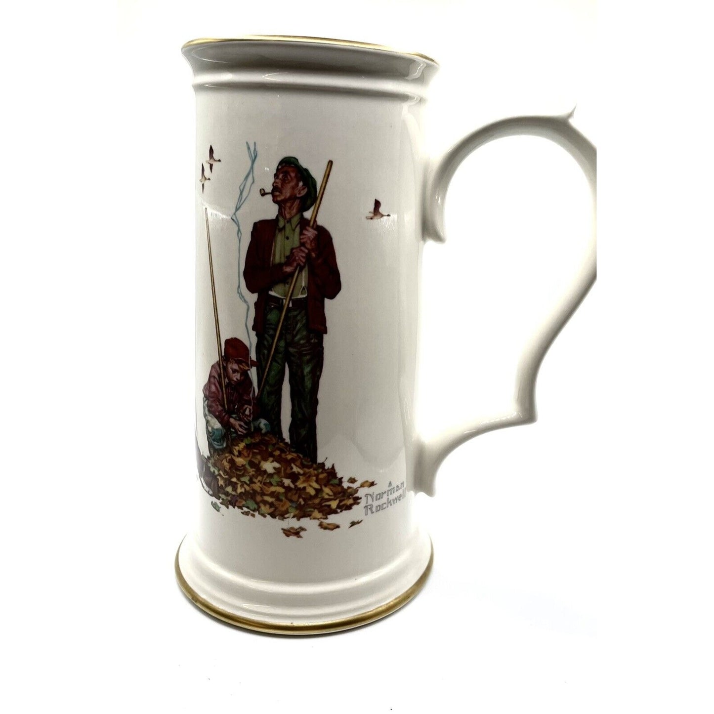 Vintage Norman Rockwell "Fall Pensive Pals" Stein Mug Gorham