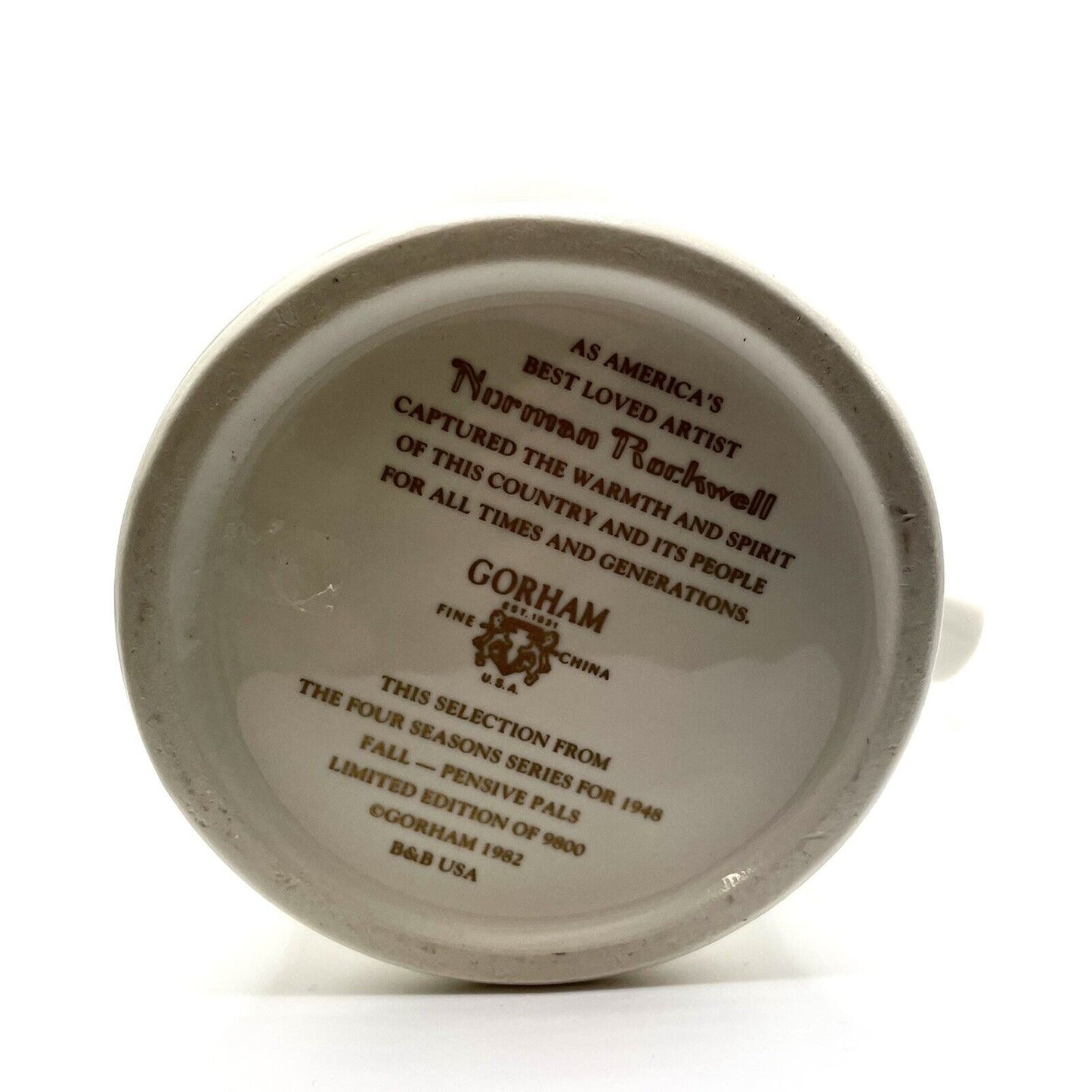 Vintage Norman Rockwell "Fall Pensive Pals" Stein Mug Gorham