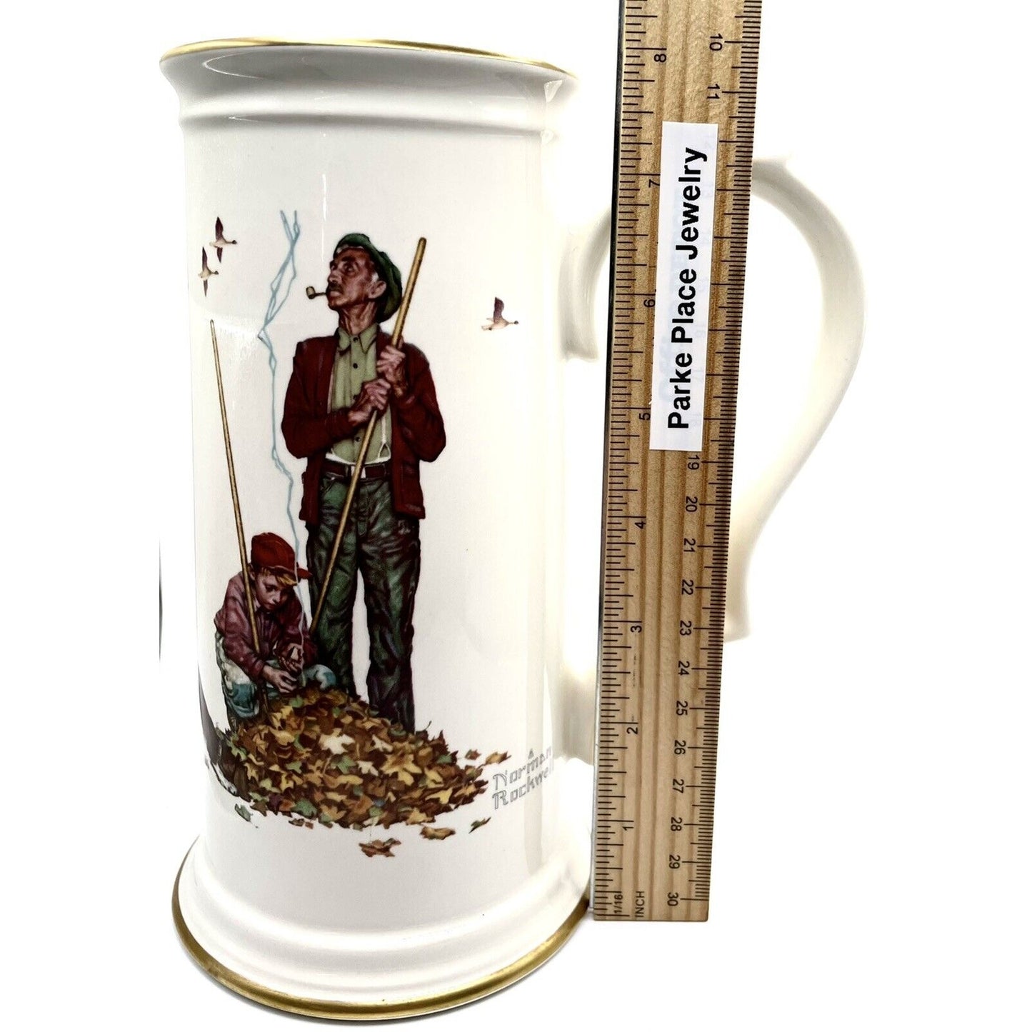 Vintage Norman Rockwell "Fall Pensive Pals" Stein Mug Gorham