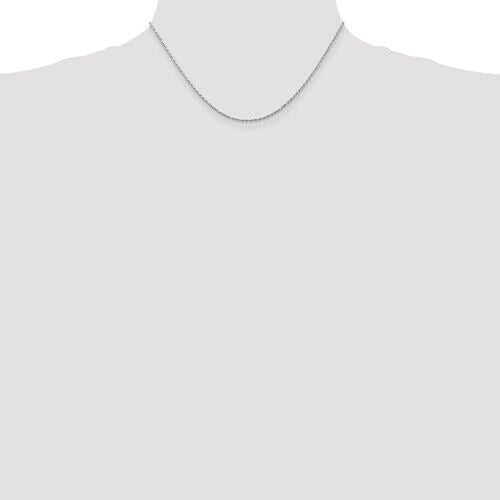 14K White Gold 1.3mm Diamond-Cut Rope Chain Necklace 16-Inch