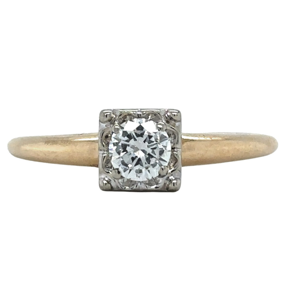 14k Yellow Gold 1/4ctw Diamond Solitaire Size 7.5Ring 2.0g (SI1-3,G-H)