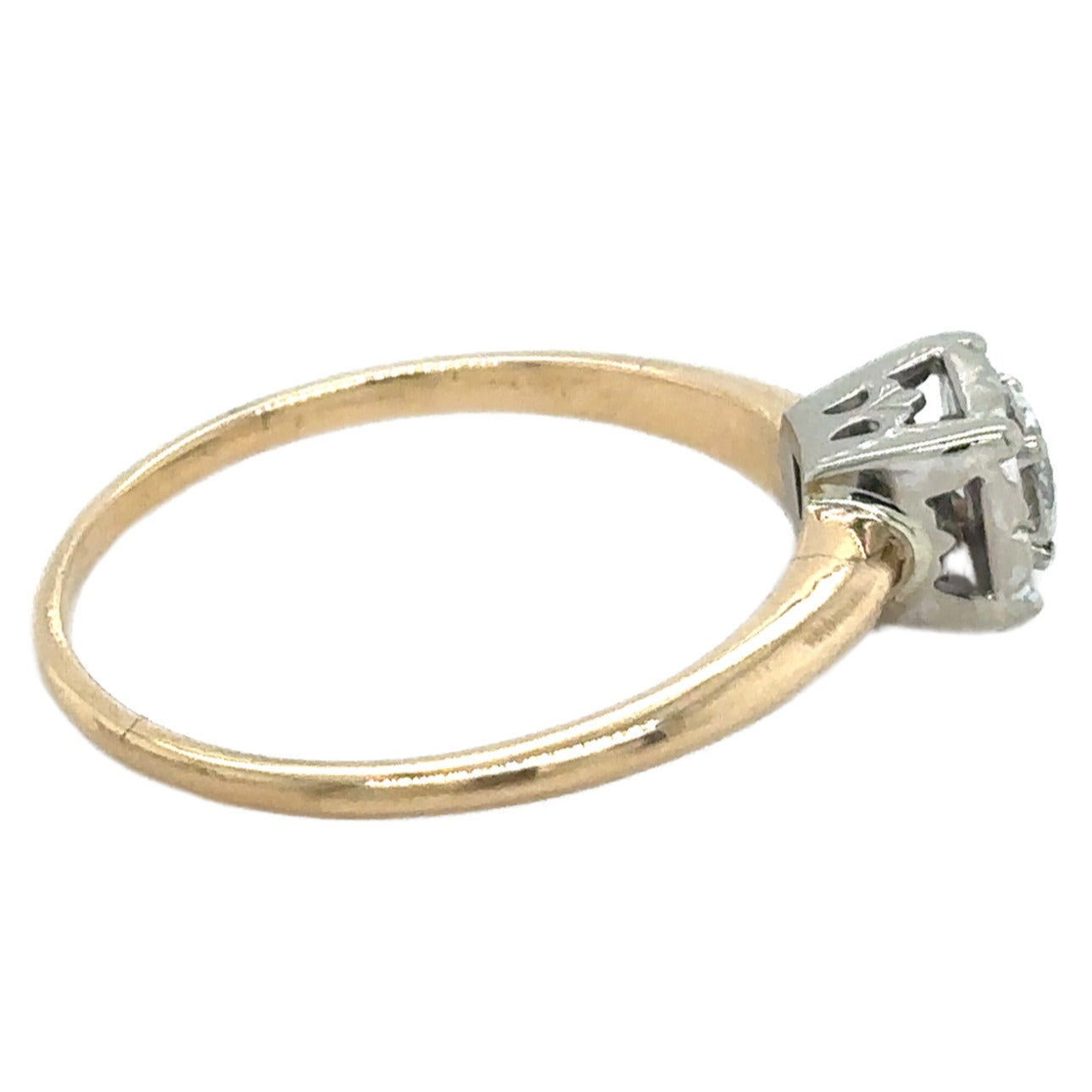 14k Yellow Gold 1/4ctw Diamond Solitaire Size 7.5Ring 2.0g (SI1-3,G-H)