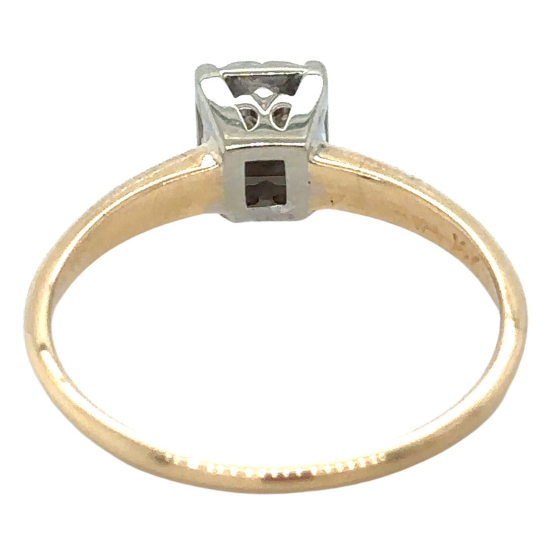 14k Yellow Gold 1/4ctw Diamond Solitaire Size 7.5Ring 2.0g (SI1-3,G-H)