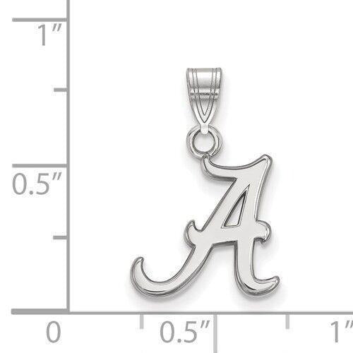 Sterling Silver Rhodium-plated University of Alabama Letter A Small Pendant