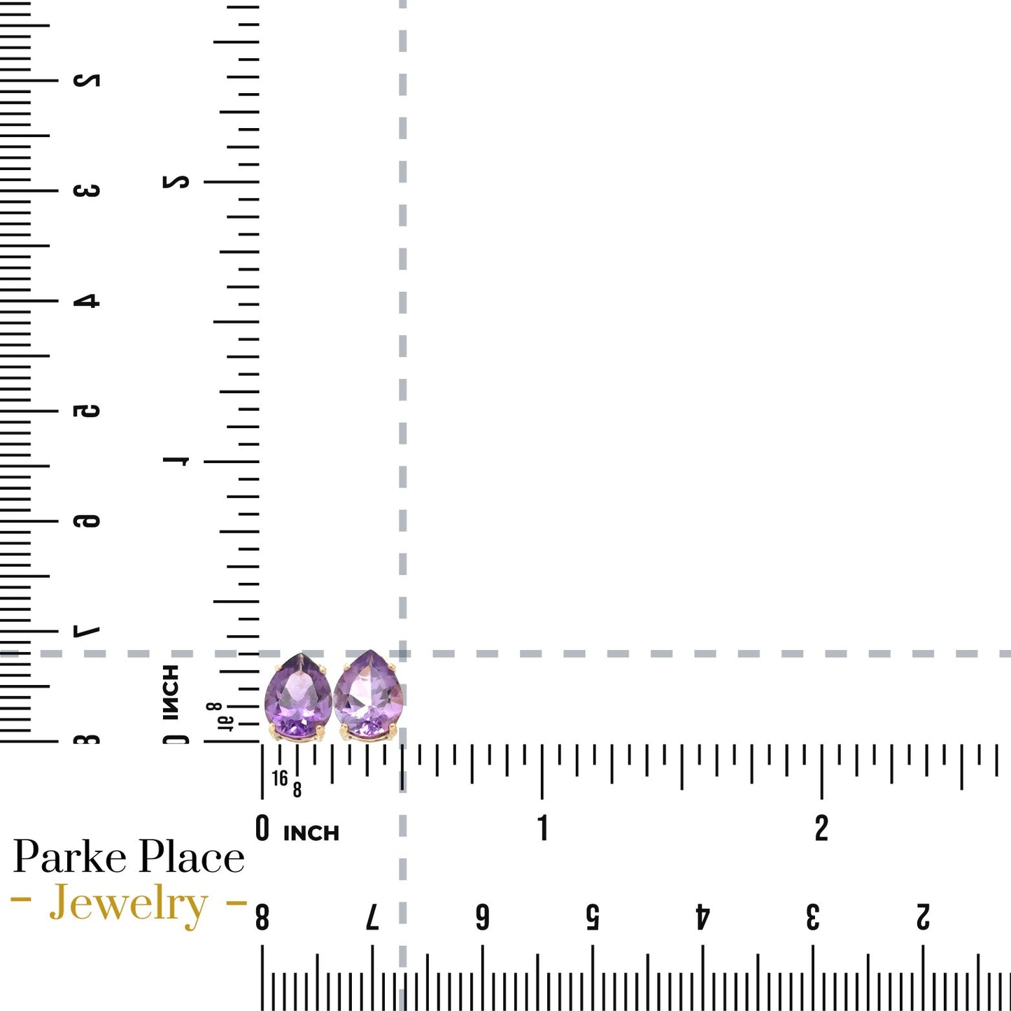 14k Yellow Gold Amethyst Stud Earrings 1.5g