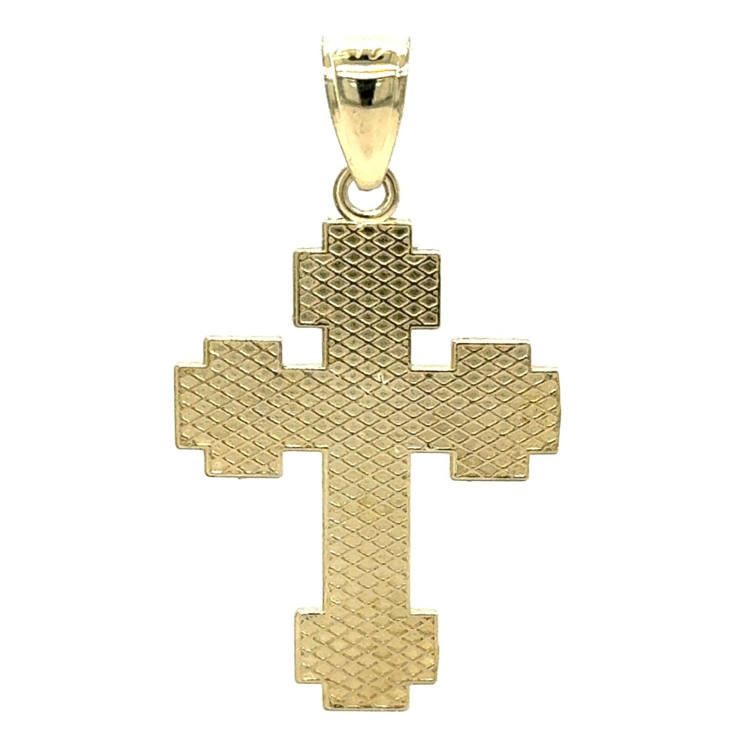 10k Yellow Gold Etched Cross Pendant 1.9g