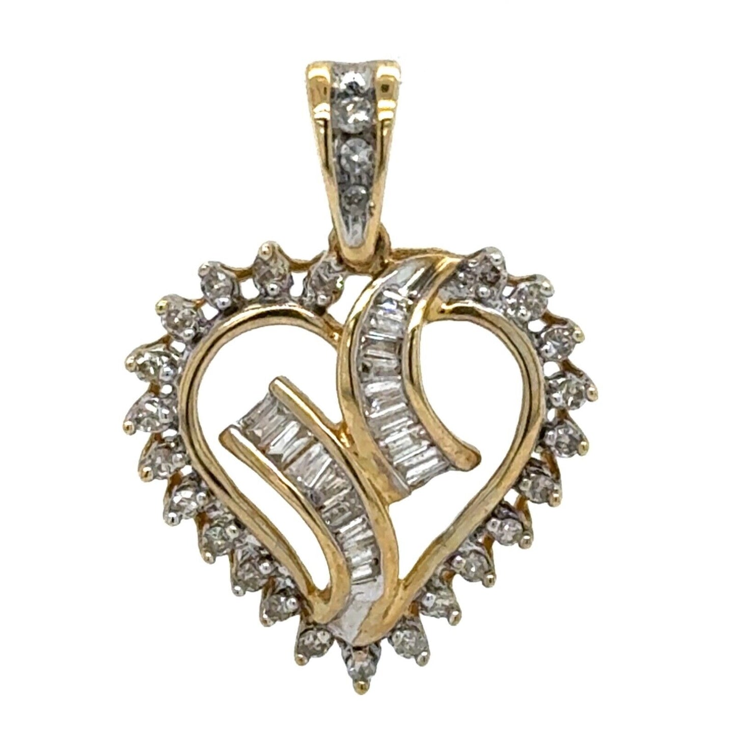 1/2ctw Diamond Heart Pendant 10k Yellow Gold 2.6g