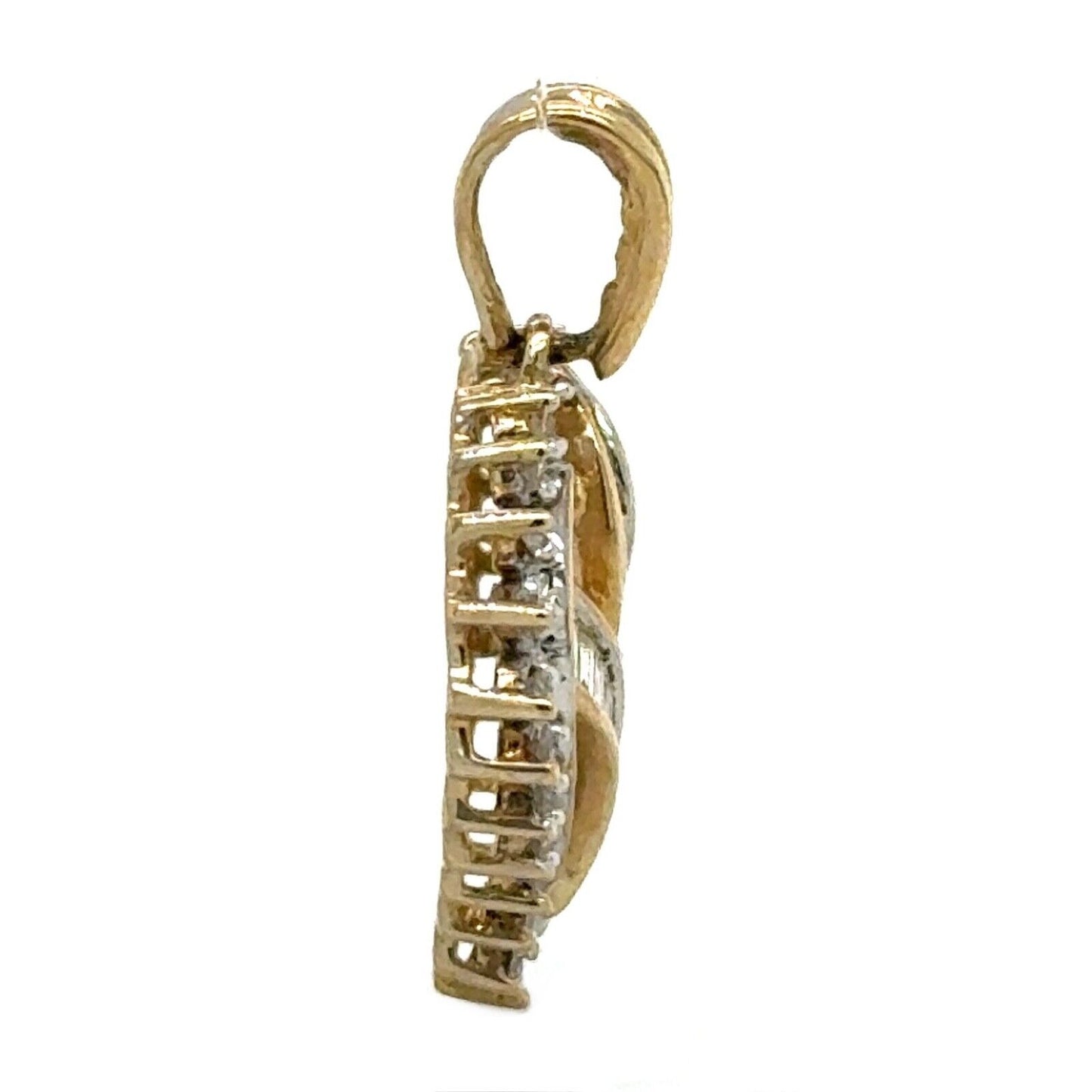 1/2ctw Diamond Heart Pendant 10k Yellow Gold 2.6g