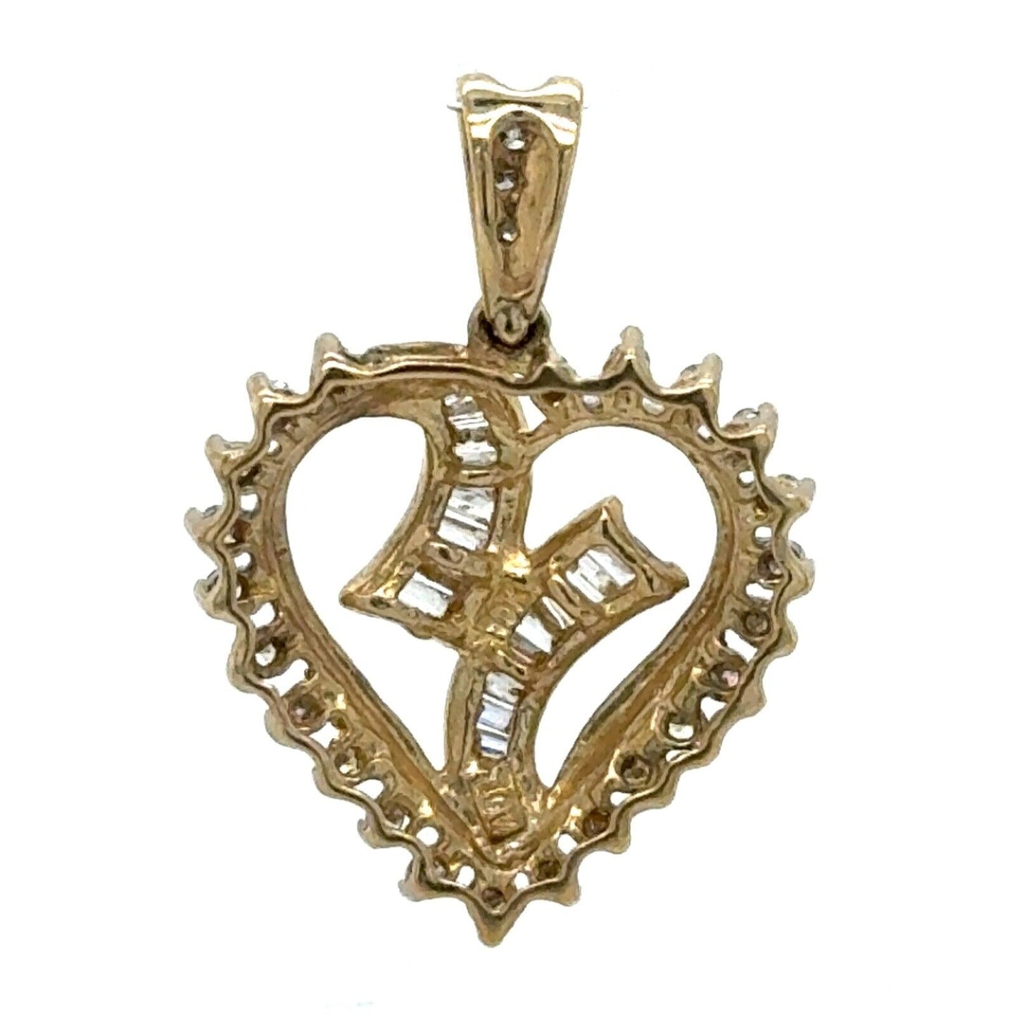 1/2ctw Diamond Heart Pendant 10k Yellow Gold 2.6g