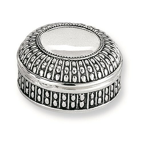 Antiqued Silver-Plated Small Round Dot Jewelry Box
