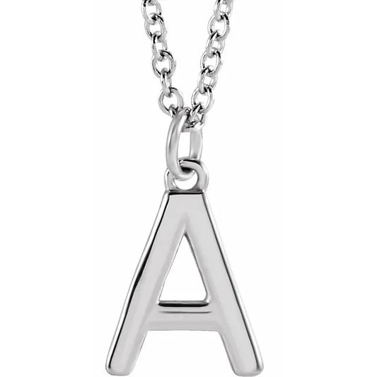 Initial A Dangle Necklace Sterling Silver 18" Chain