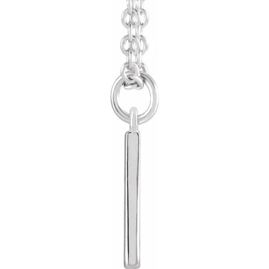 Initial A Dangle Necklace Sterling Silver 18" Chain
