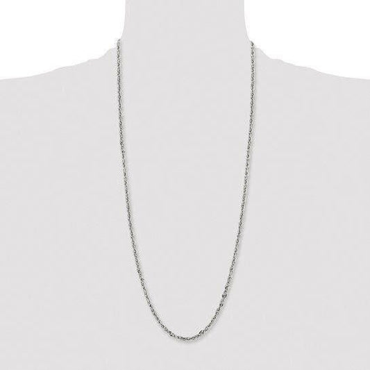 Chisel Stainless Steel Fancy Twisted Link Necklace, 30"
