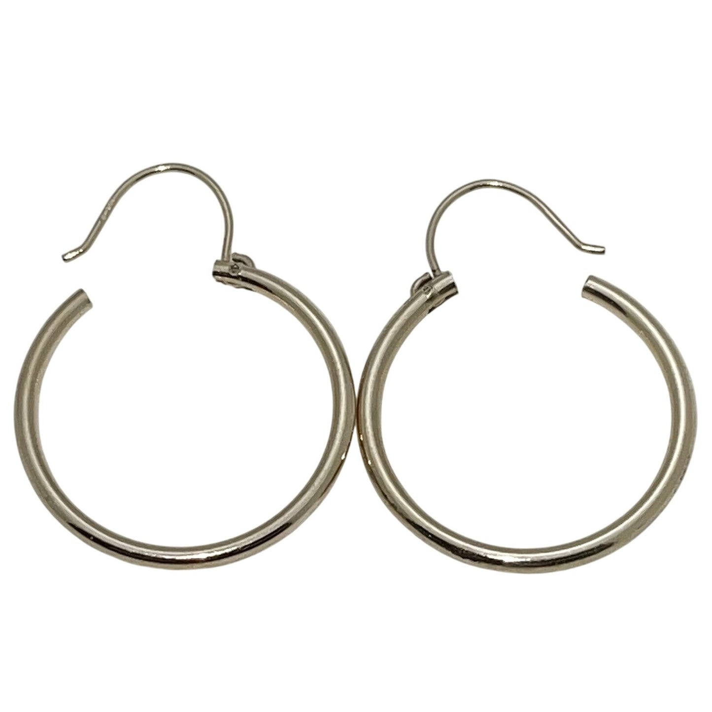 14K Yellow Gold Hollow Hoop Earrings 1.1g Lightweight Womens Jewelry