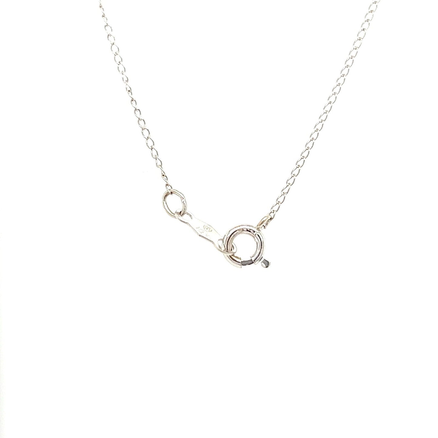Blue Diamond Heart Pendant 16" chain 14k White Gold 2.9g