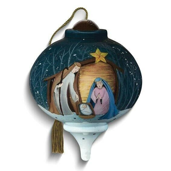 Ne'Qwa Art O Come Let Us Adore Him by Kitt Wichmann Hand painted Ornament