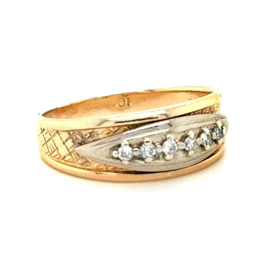 1/10ct Diamond Band 10k Yellow Gold Ring Size 8.5 4.2g