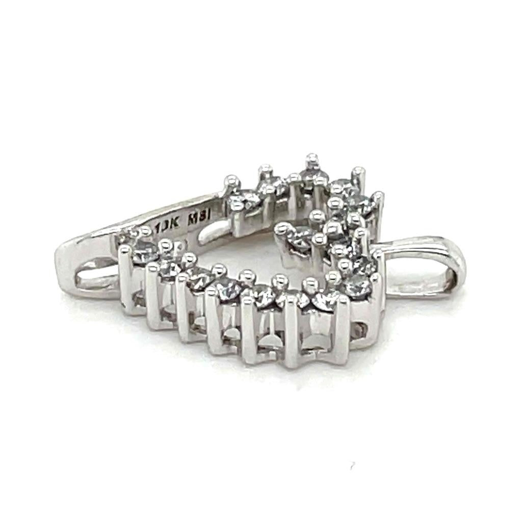 1/4ctw Diamond Heart Pendant with 18 inch Chain 10k White Gold 1.8g