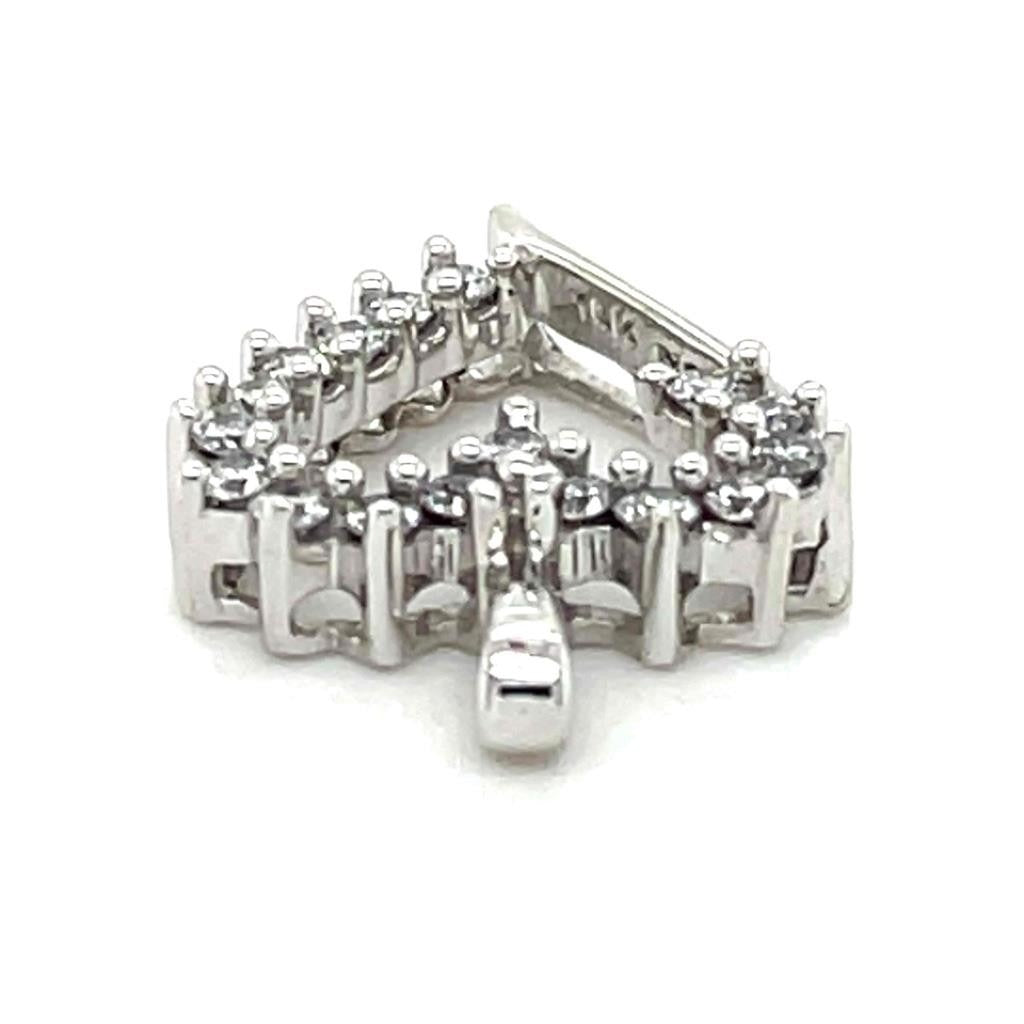 1/4ctw Diamond Heart Pendant with 18 inch Chain 10k White Gold 1.8g