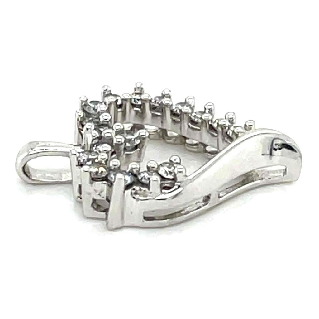 1/4ctw Diamond Heart Pendant with 18 inch Chain 10k White Gold 1.8g