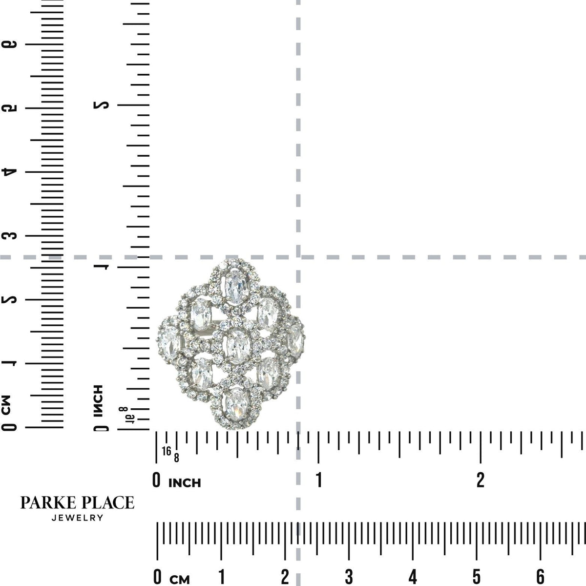 Cubic Zirconia Cocktail 10k White Gold Ring 6.8g Size 7