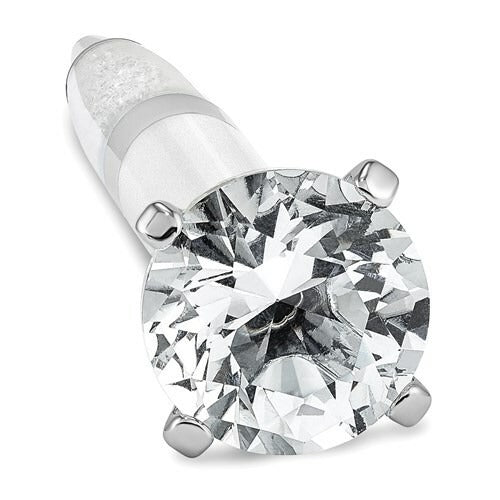 Crystal Jewel Ballpoint Pen With Silver Accents & Glitter Barrel
