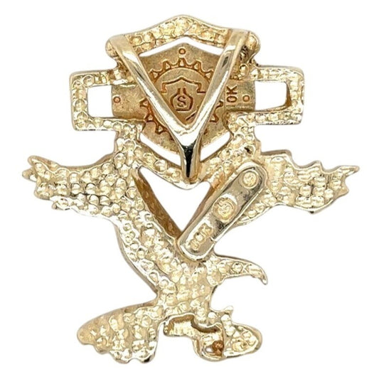 10k Yellow Gold Eagle Harley-Davidson Motor Cycles Pendant 3.2g