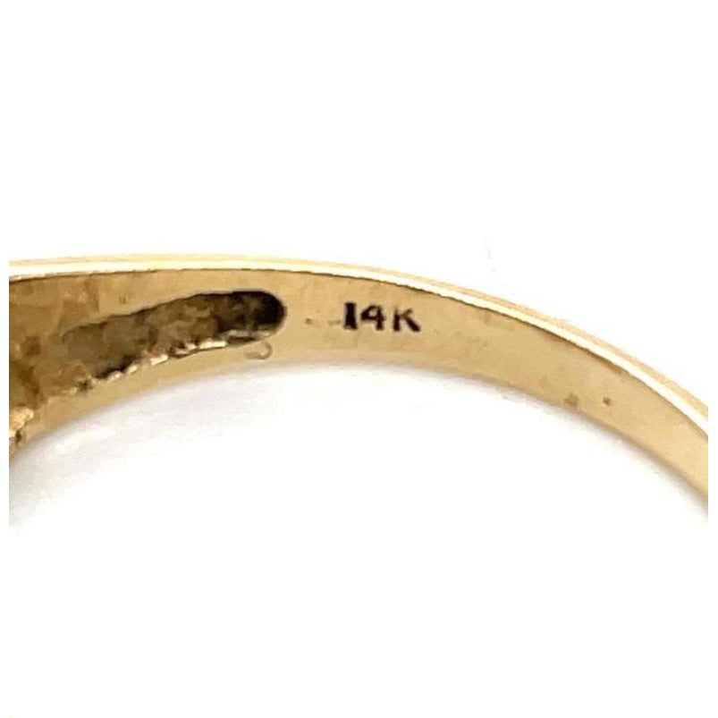 14K Yellow Gold Pearl Solitaire Heart Ring 1.9g Size 6